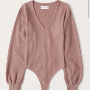Abercrombie Cozy Bodysuit Sweater Terracotta